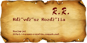 Révész Rozália névjegykártya